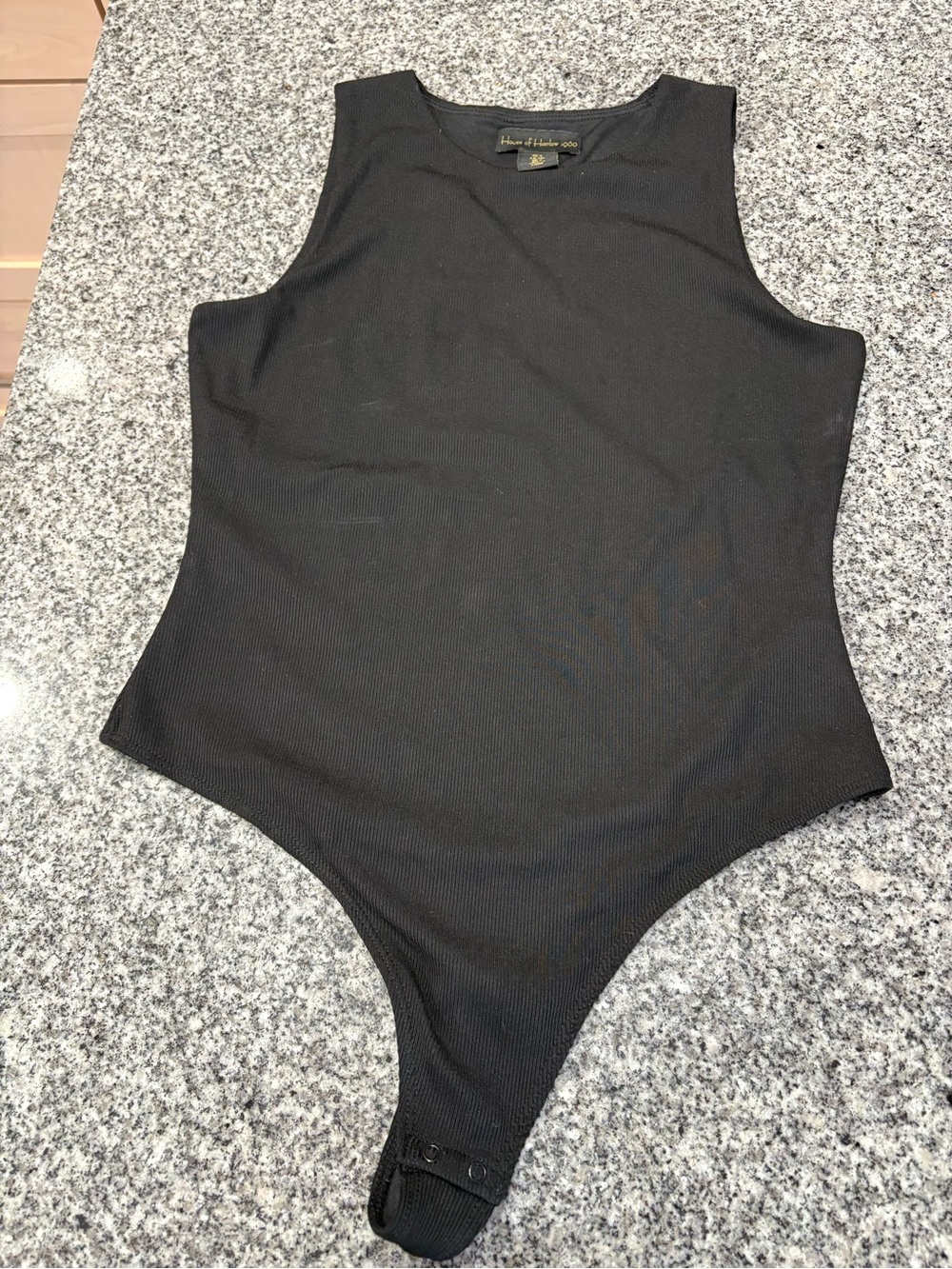 House of Harlow 1960 Black Ribbed Sleeveless Women’s Bodysuit